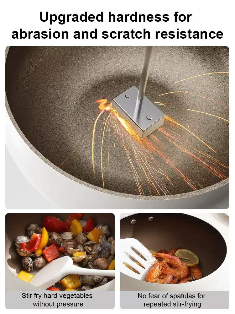 [Uncoated, Stove Compatible] Multifunctional Titanium Ceramic Large-Bellied Non-Stick Pan