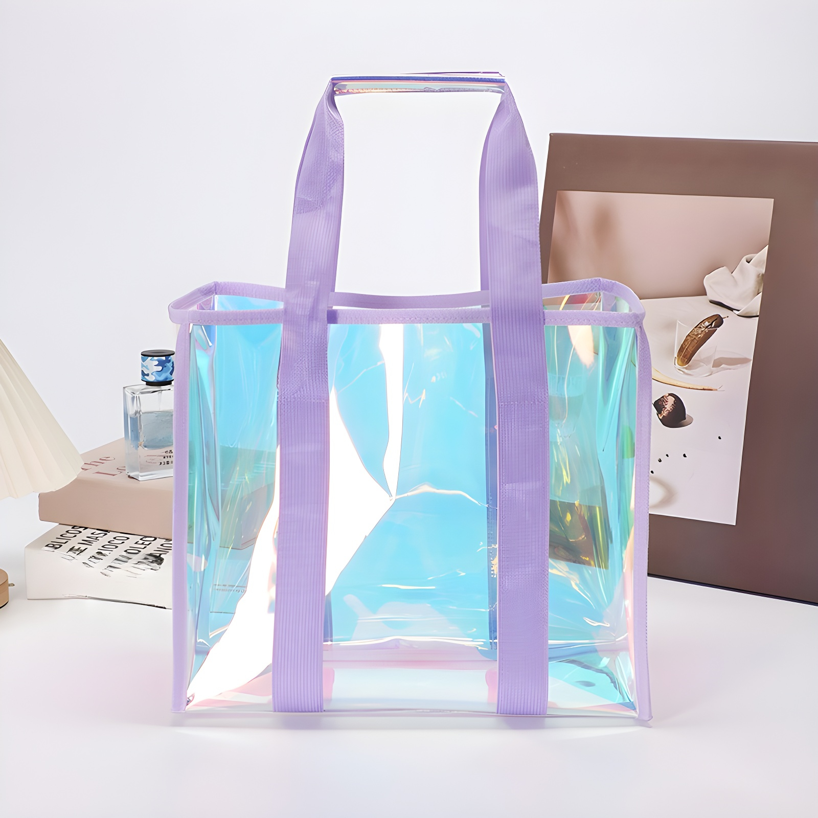 防水カラフルPVCビーチバッグハンギングバッグセットレディース夏新作大容量ビーチバッグ