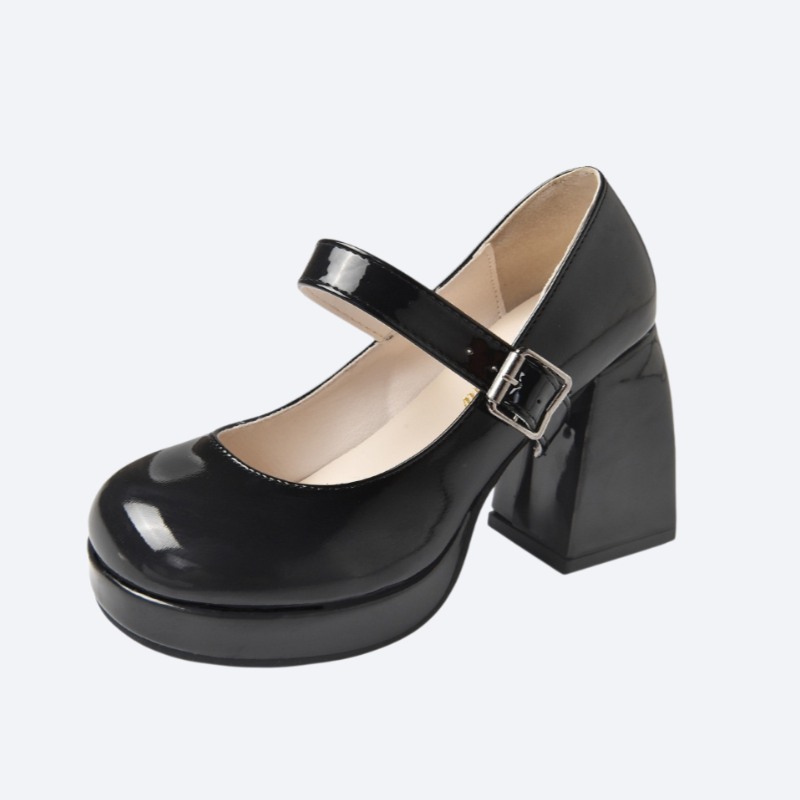 Temperament Thick Heels Shallow Mouth High Heels