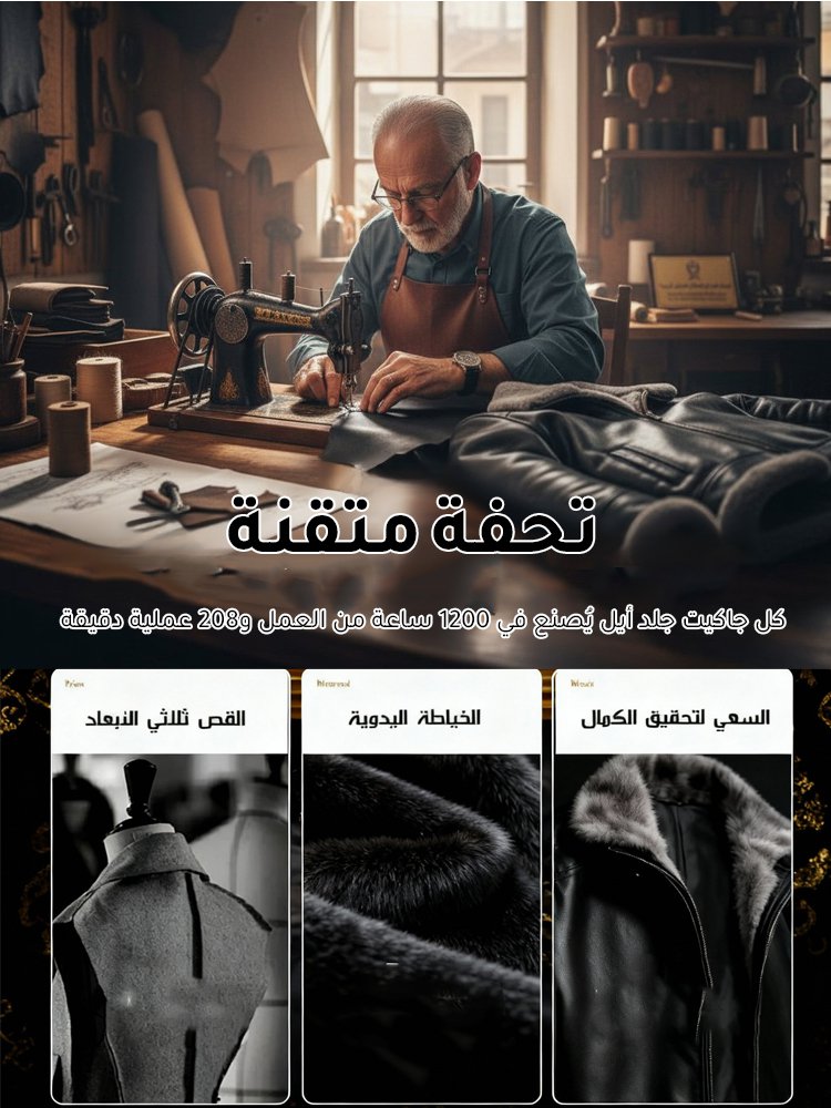 جاكيت جلدي رجالي مبطن وسميك 