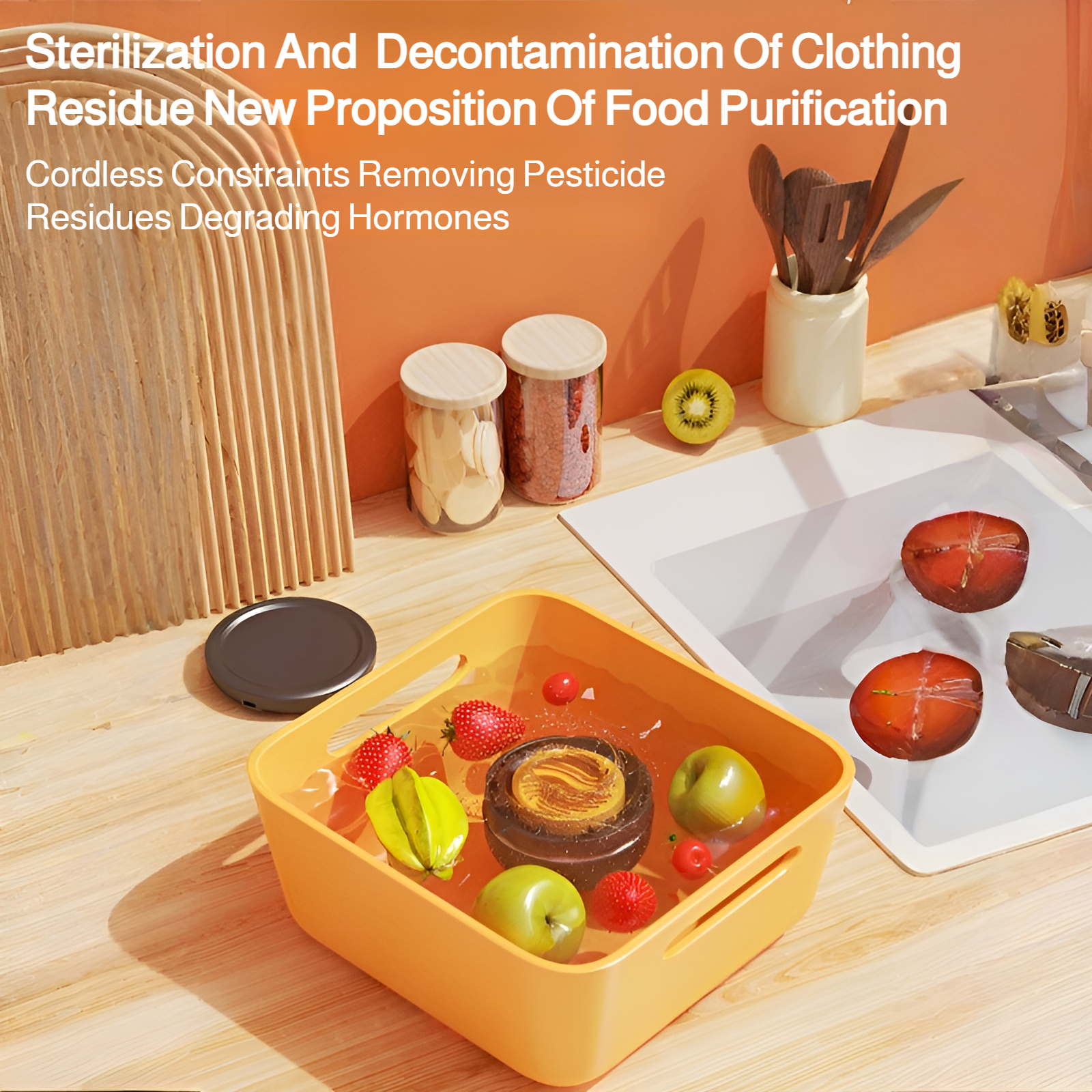 Wireless fruit and vegetable cleaning purifier household food cleaning machine sterilization and rem