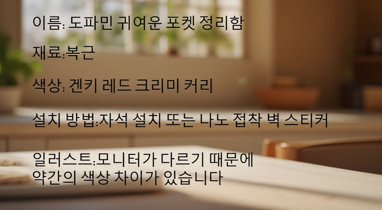 자석 부착식 다용도 수납함 사용 예시