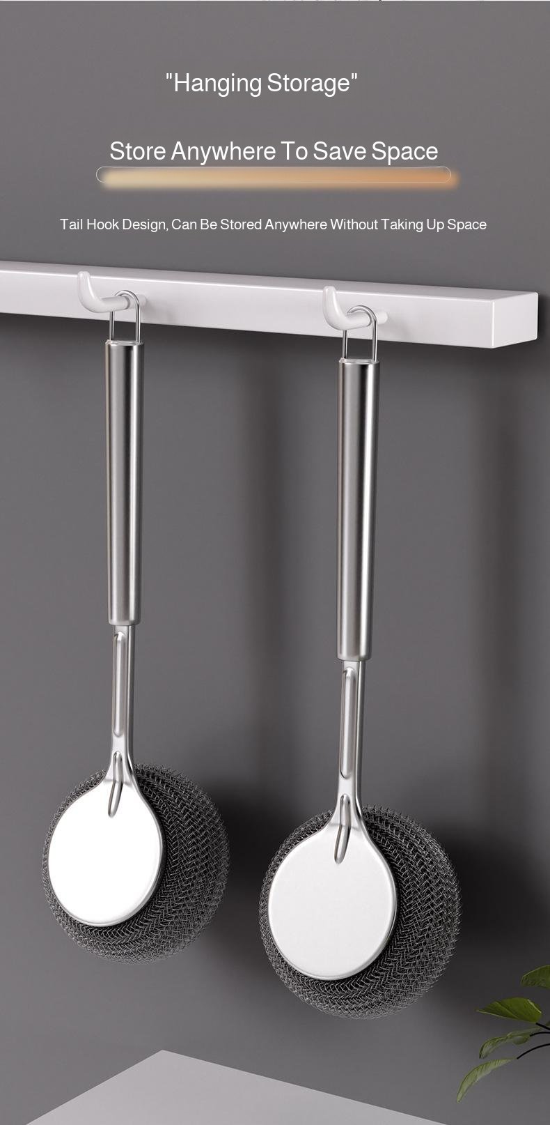 Efficient household pot brush for deep cleaning