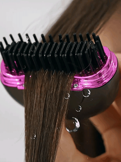 مشط شعر لاسلكي صغير مزود بطلاء بروتيني وأيونات سالبة