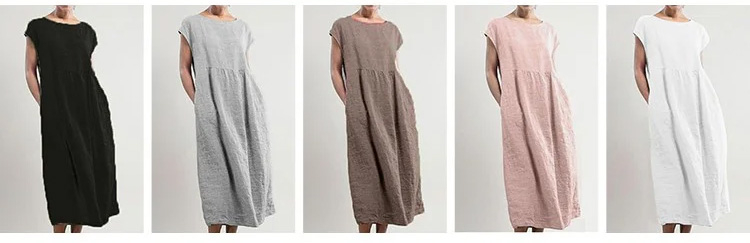 ナチュラル素材のワンピース着用イメージ