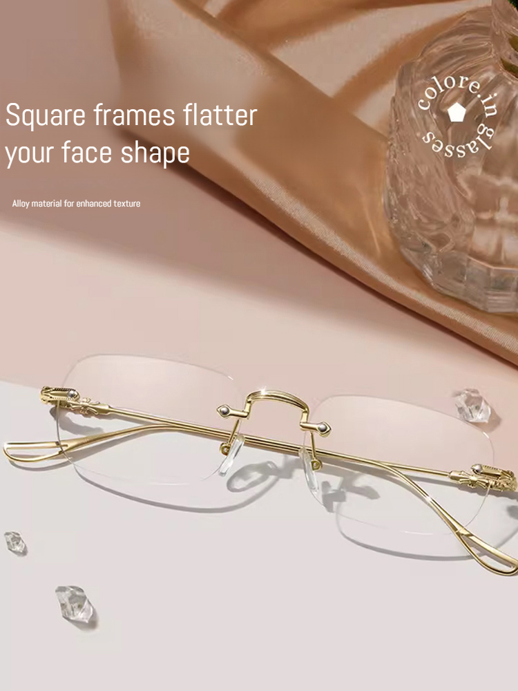 [Optional for Myopia/Presbyopia] Blue Light Blocking Frameless Glasses