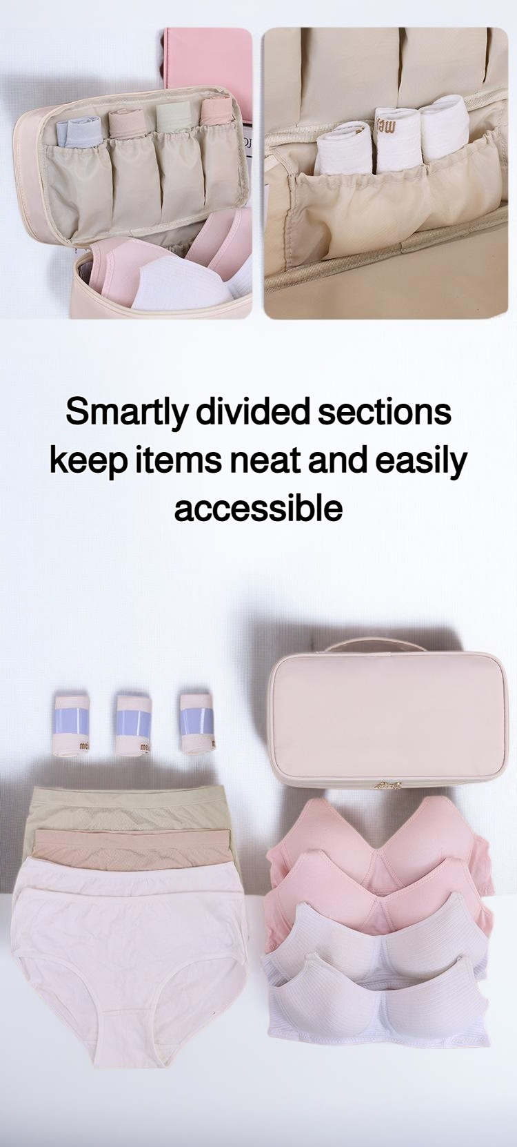 Multi-functional storage box for bras, panties, and socks