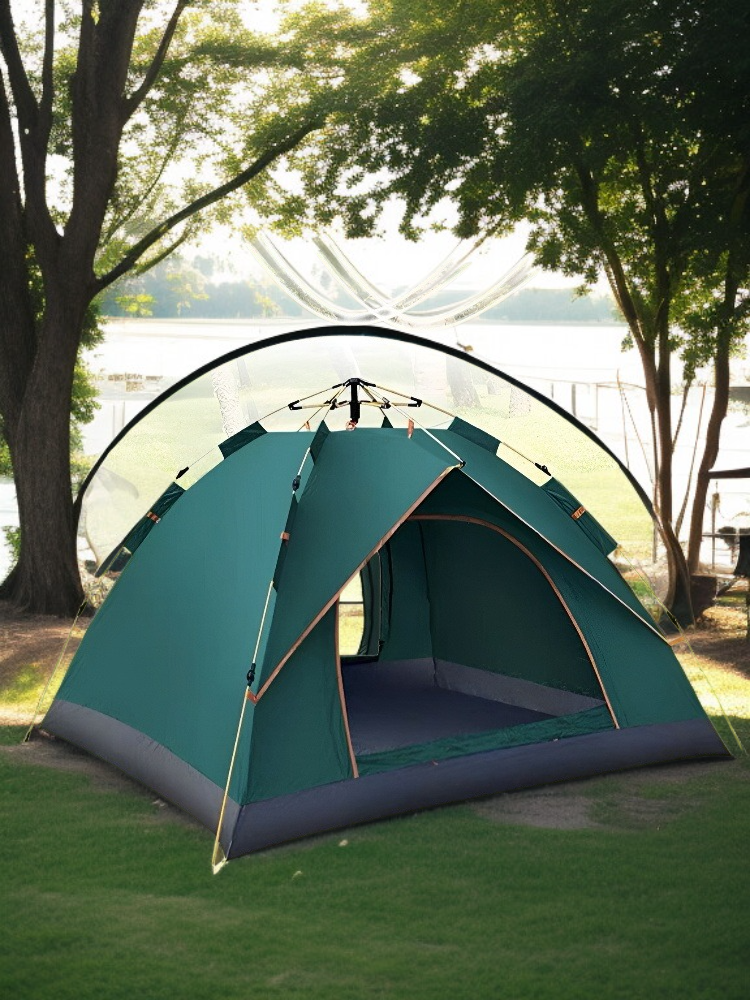 야외 캠핑 텐트 두꺼운 장비 전자동 접이식 텐트 비막이 세트 팝업 캠핑 텐트