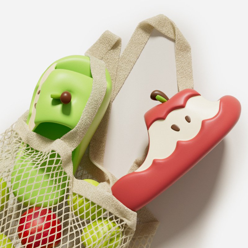 애플 아웃도어 샌들 큐티 커플 원앙 통굽 홈 슬리퍼 여름 일자 슬리퍼