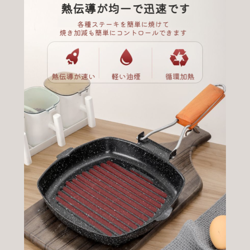 特製ステーキポット、ステーキポット、オムレツポット、アウトドア用ベーキングパン、折りたたみ式で便利な電磁調理器付きポータブルフライパン、ガスコンロ、万能フライパン