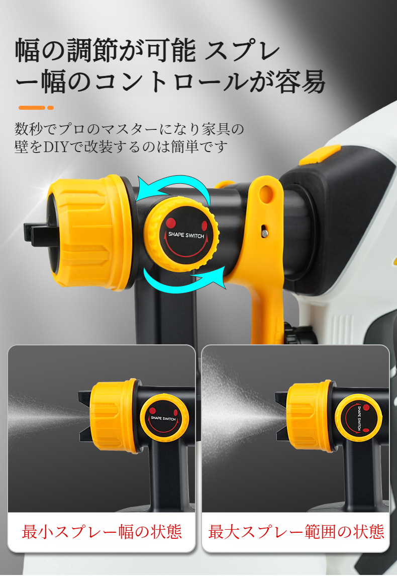 高効率塗装が可能なスプレーガン