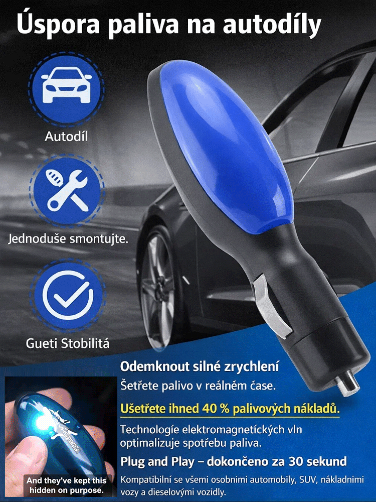 Revoluční šetřič paliva do zapalovače ✅ Úsporabenzínu o 50 % ⏰ 14denní záruka vrácení peněz