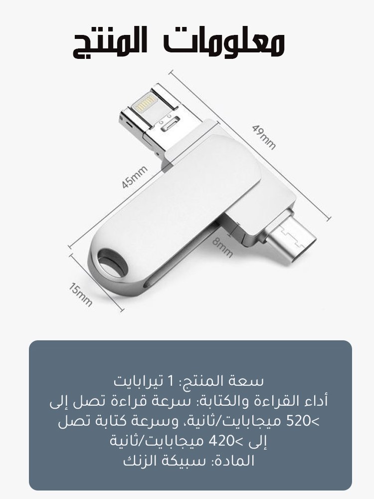 【جاهز للاستخدام عند التوصيل】محرك أقراص فلاش USB عالي السرعة بسعة 1 تيرابايت