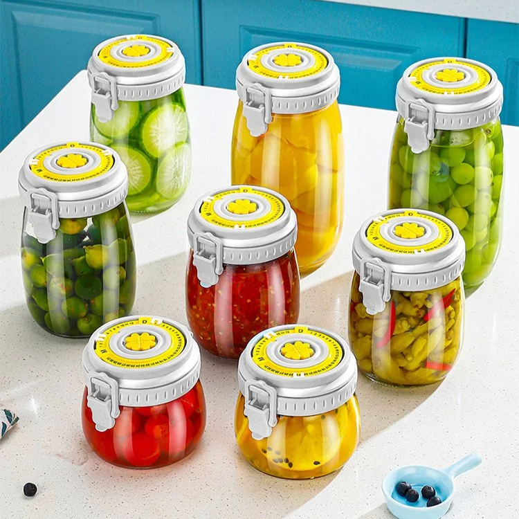 자동 배기 밀폐 유리 수납 캔