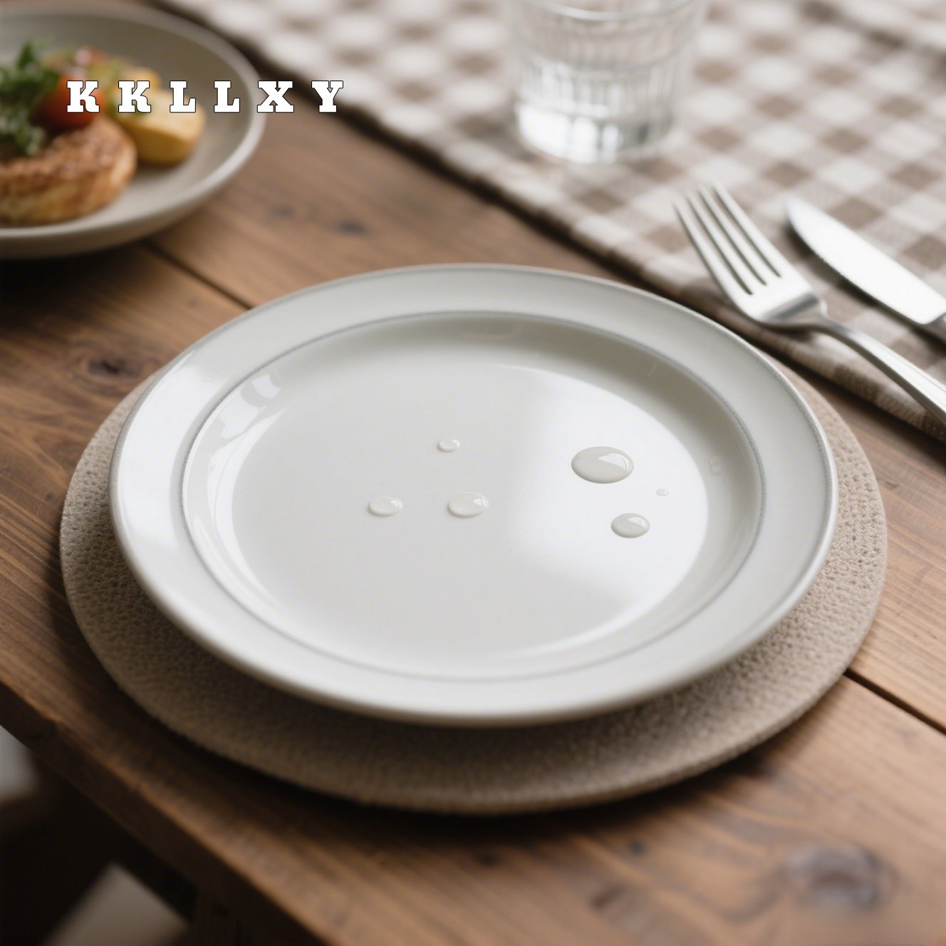 칼 붙이 둥근 접시 평평한 접시