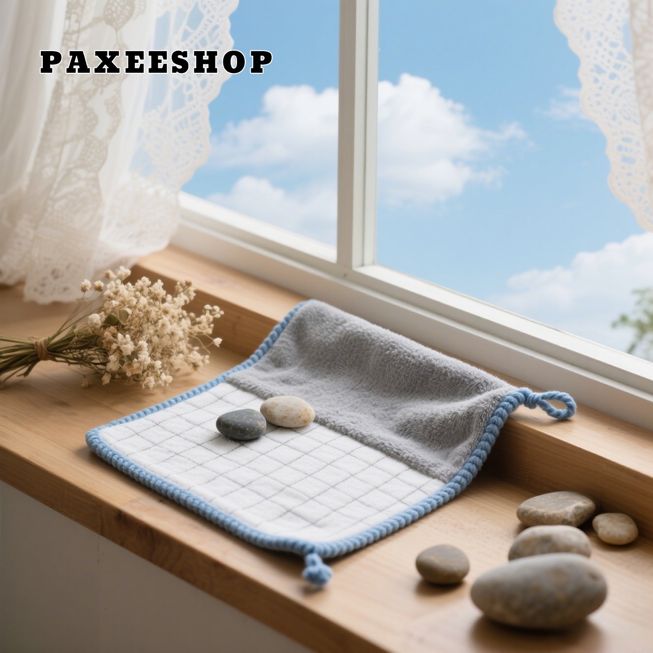 극강 흡수력 주방타월로 물기 제거 모습