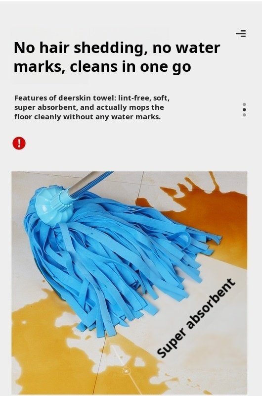 Traditional mop head cleans without leaving marks