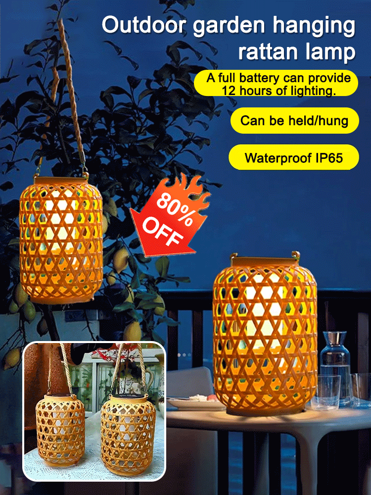 Outdoor garden hanging rattan lamp