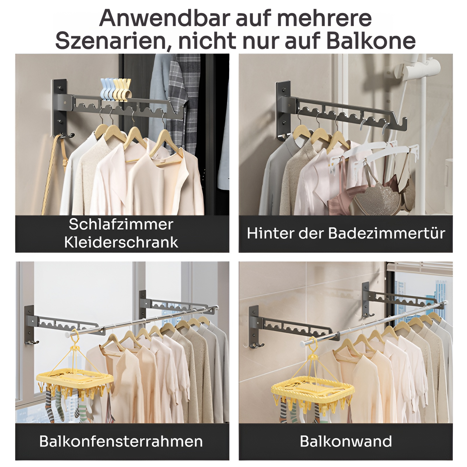 Aluminium Kleiderständer für die Wandmontage
