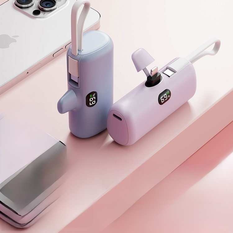 พาวเวอร์แบงค์จอแสดงผลดิจิตอลพร้อมสายในตัว 