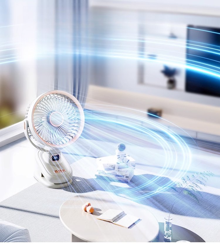 静音設計のポータブル扇風機の特徴