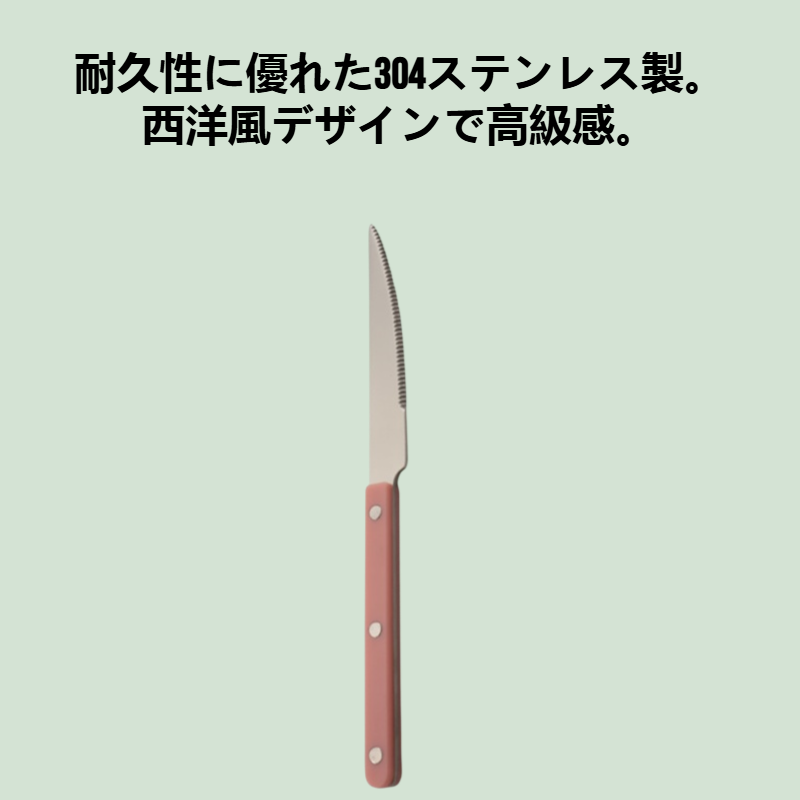 304ステンレス製西洋風ステーキナイフ