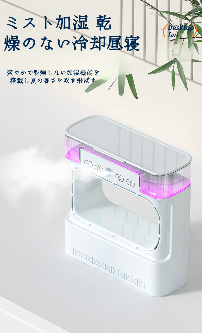 カラフルなデザインのアイスミストファン