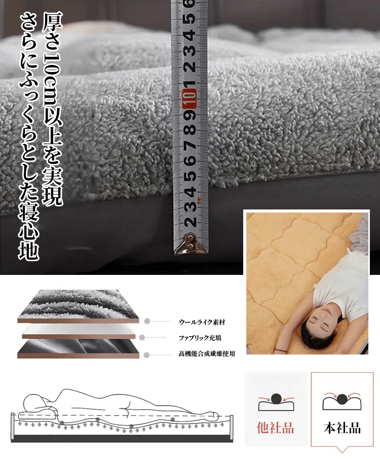 カシミヤベッドパッド