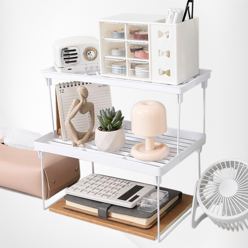 折り畳み式卓上収納ラック バスルームキッチン化粧品雑貨整理ラック