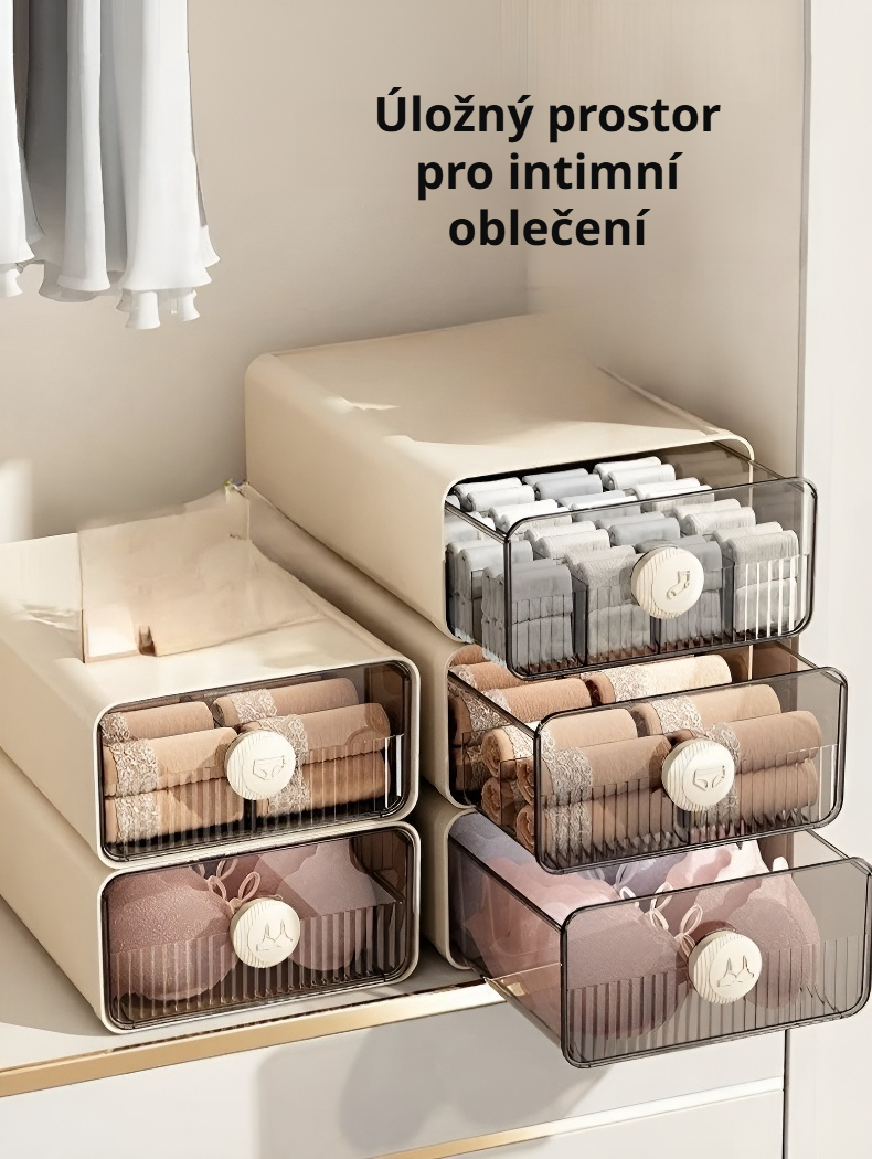 Zásuvkový organizér na oblečení v šuplíku