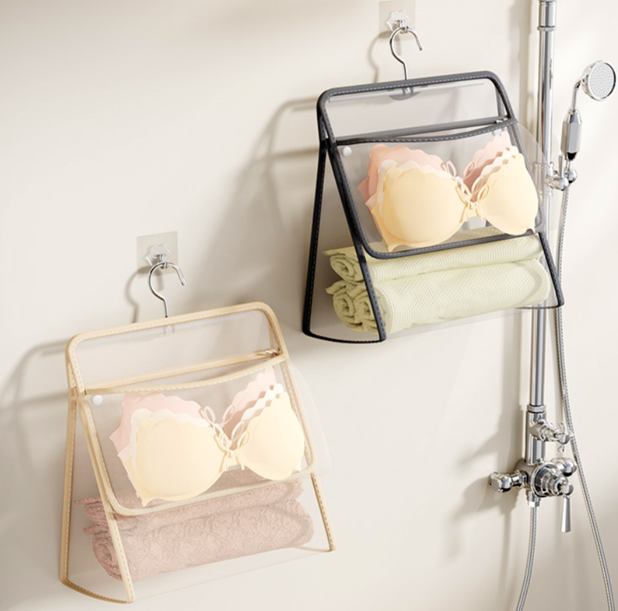 下着収納バッグ 寮のドアに掛けるネットポケット収納バッグ