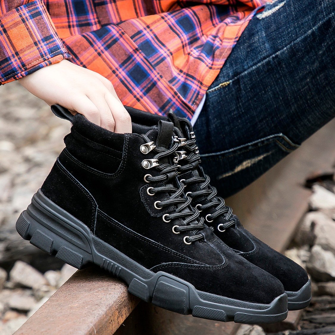 남성용 스웨이드 안전화