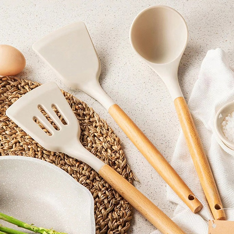 실리콘 주걱 3종 세트 노스틱 팬 특수 조리 주걱 식품 등급 실리콘 수프 스푼 프라이팬 주걱 주방용품 세트