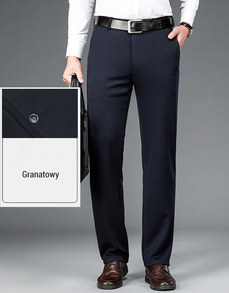 Wysokiej jakości spodnie garniturowe ocieplane