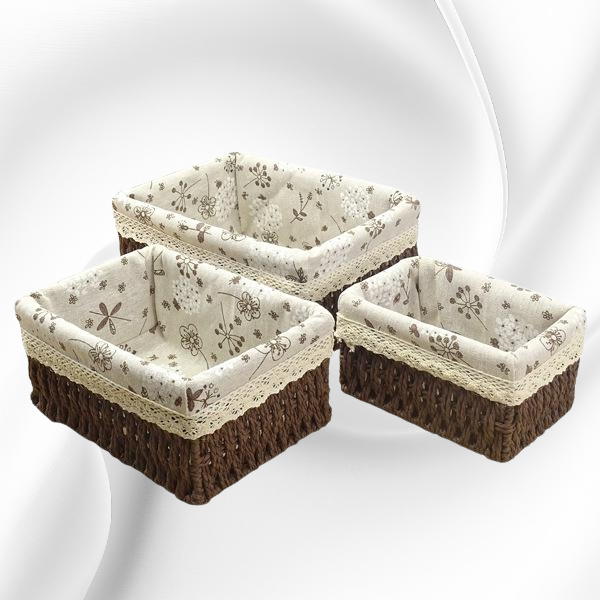 藤編紙繩收納籃家用編織儲物籃桌面雜物收納零食收納籃