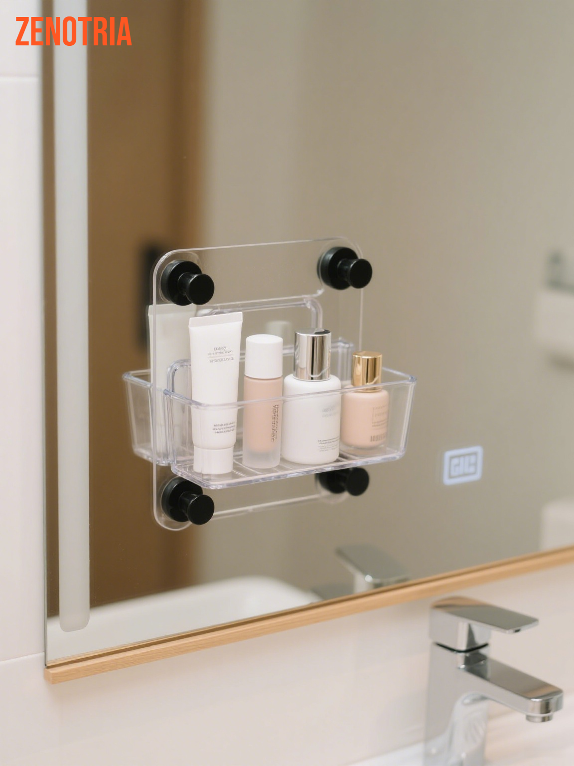 穴開け不要の吸盤式壁掛けモップホルダー