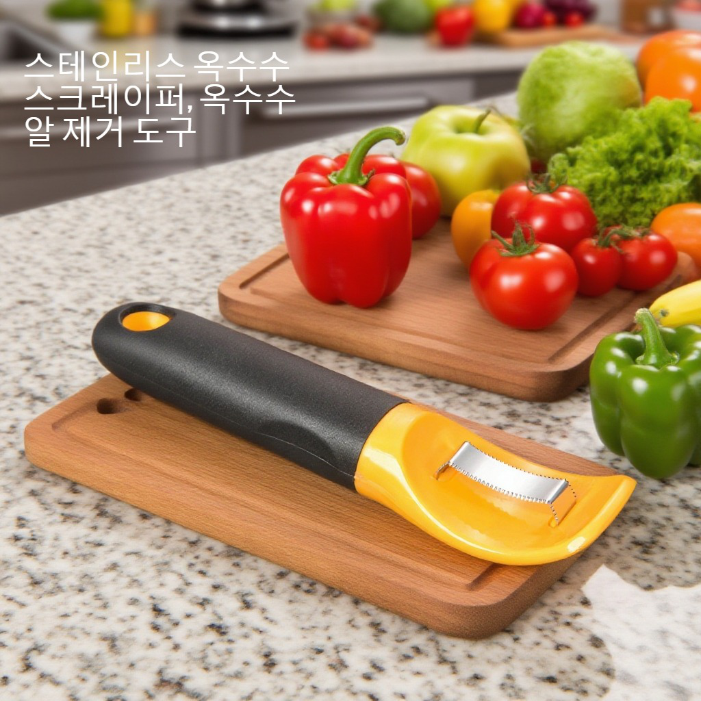 옥수수 알을 깎는 모습