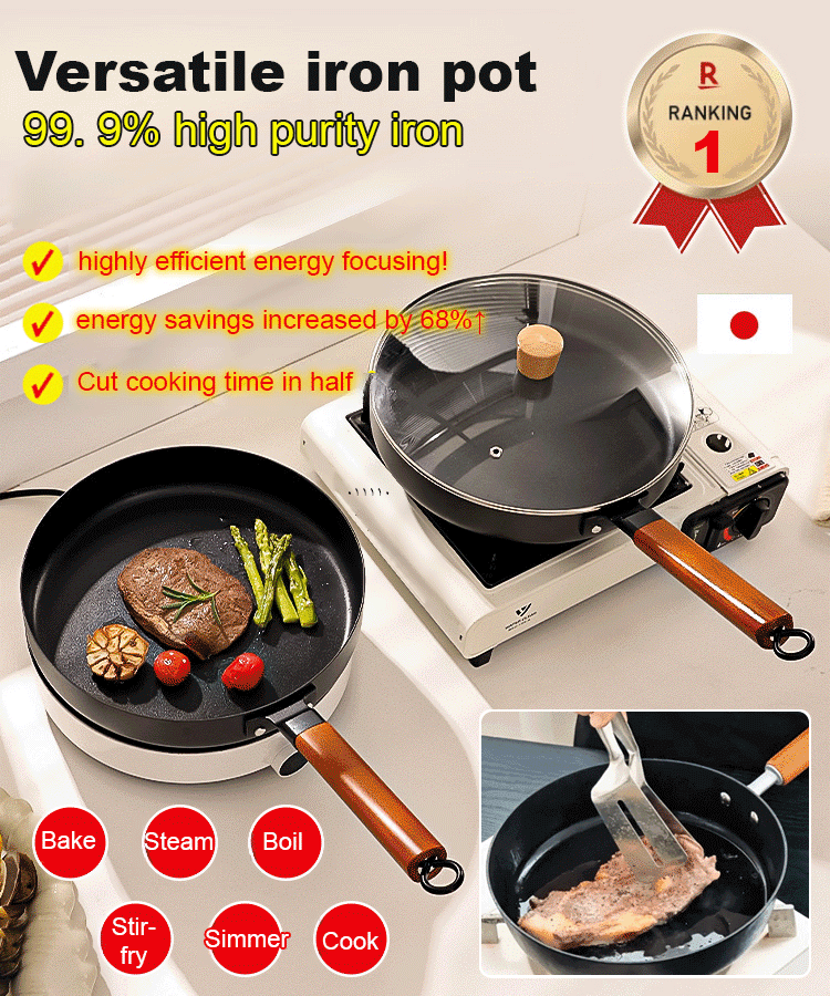 Zero-Coating Nitride Precision Iron Skillet