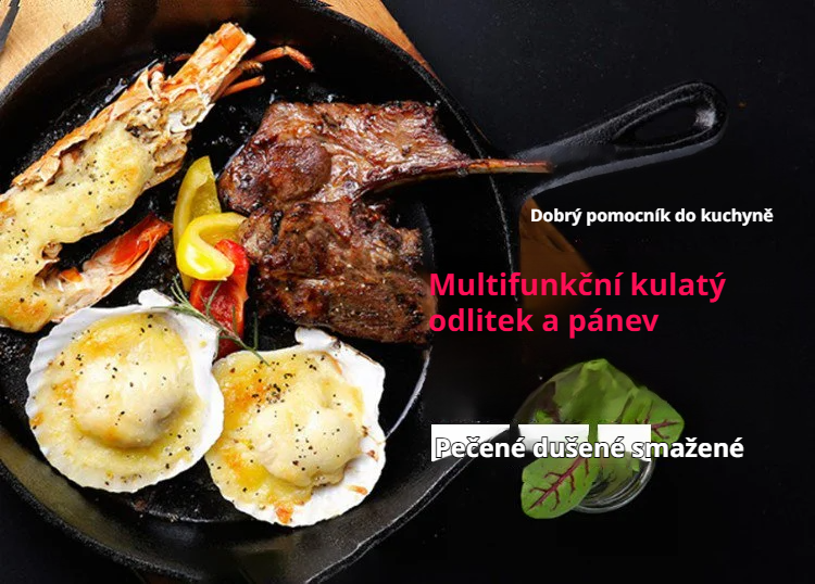 Detail multifunkční kulaté litinové pánve