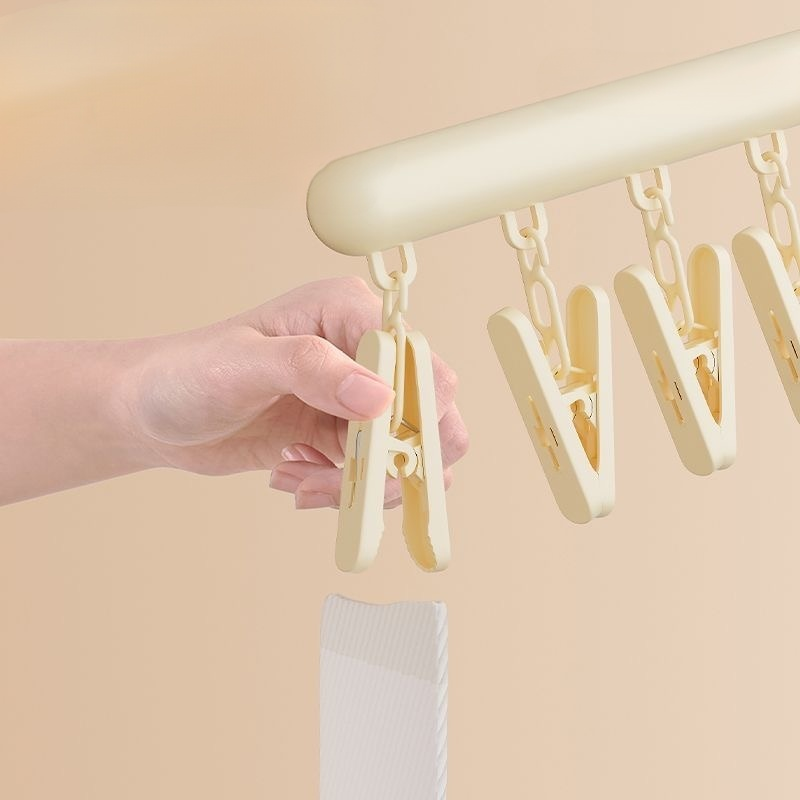 一字型多功能無痕夾衣晾衣架