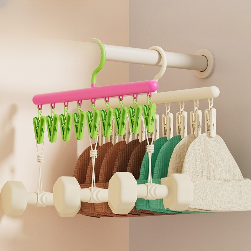 一字型多功能無痕夾衣晾衣架