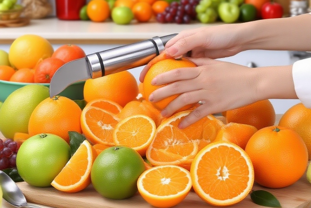 과일 공구를 활용한 다양한 과일 손질 예시