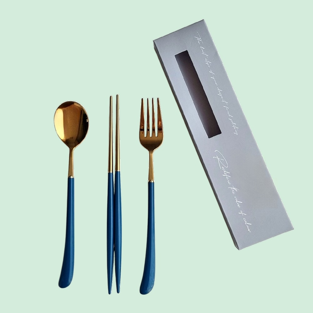 日用百貨304不鏽鋼餐具刀叉湯匙方筷西餐具刀叉套裝組合