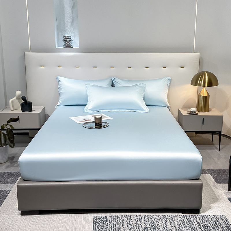 テンセルマットレスプロテクター ダブルベッドカバー ホームドミトリーベッド 帽子