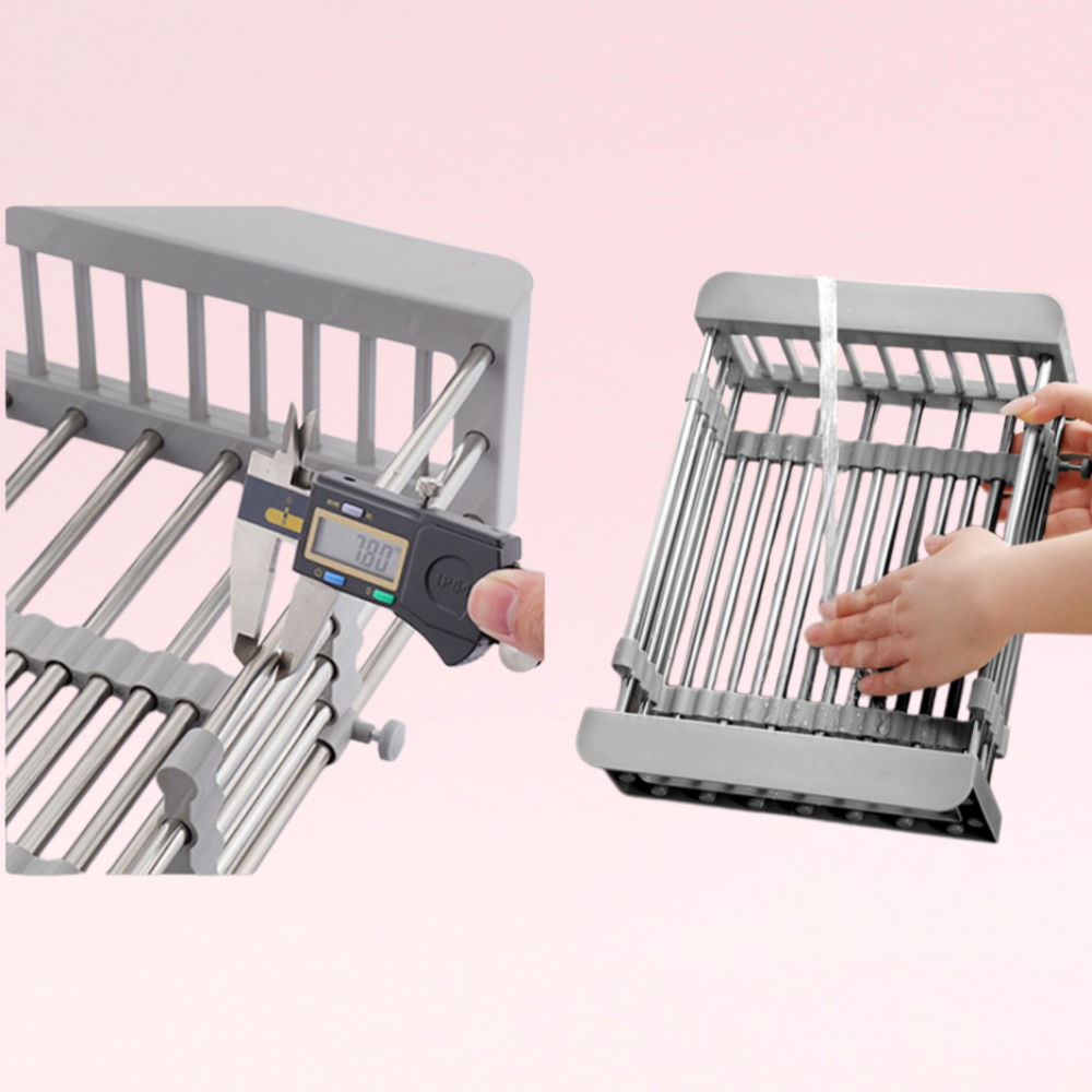 Stainless steel sink drain basket adjustable drain bowl rack multifunctional