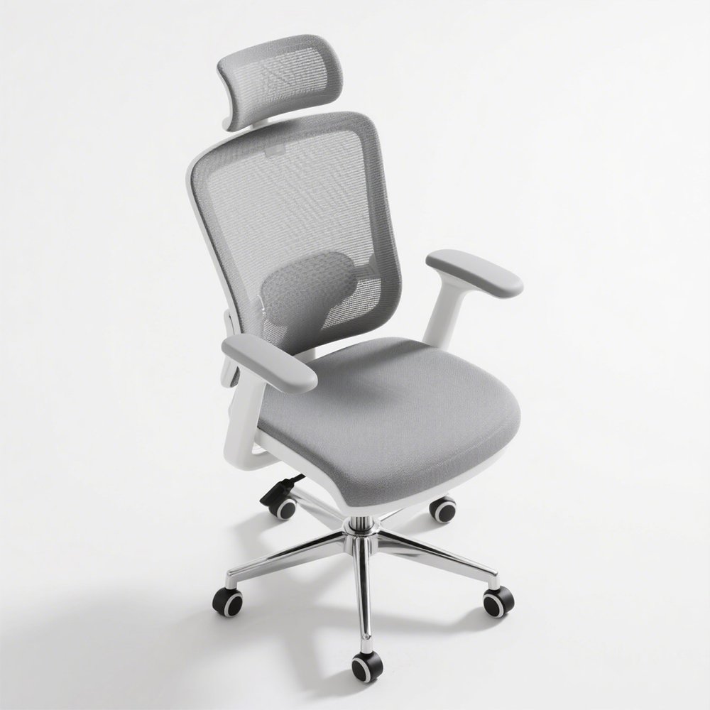 Scaun de birou vertical, culoare alb-crem