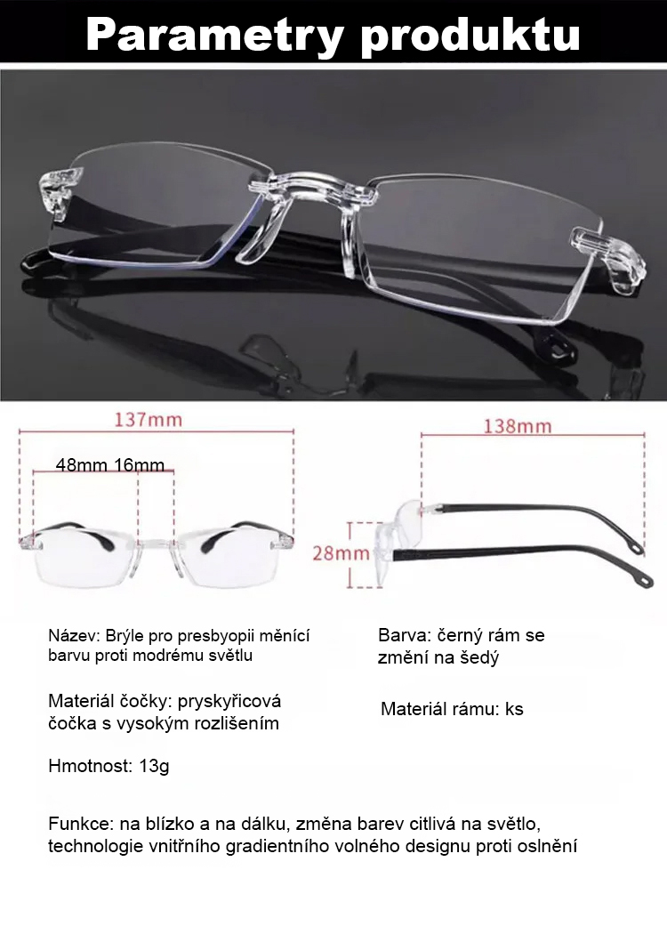 Elegantní brýle na čtení s ochranou zraku