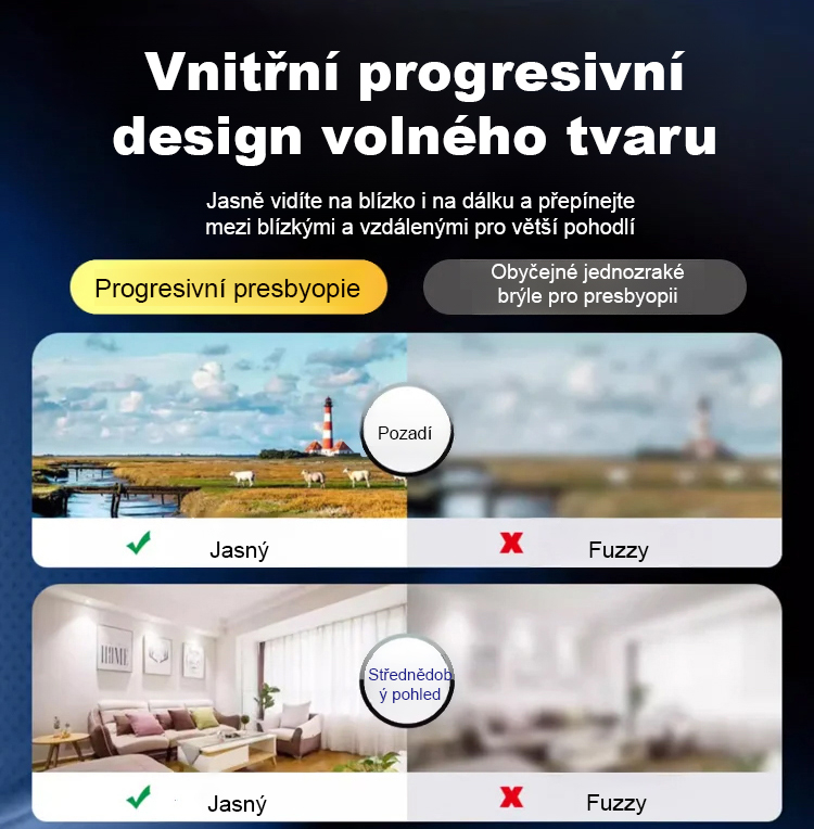 Stylové čtecí brýle měnící barvu