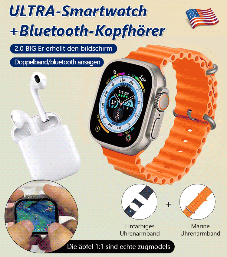 Ultra-Kopfhörer Zwei-in-Eins Smartwatch