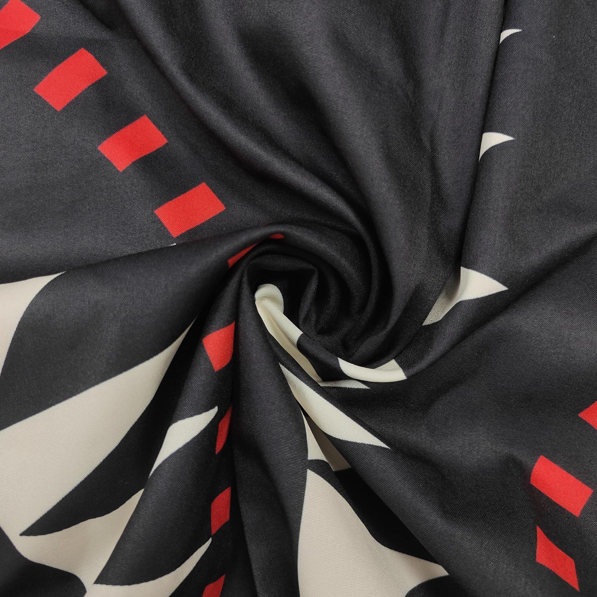 Retro bedrucktes Langarmkleid mit modischem V-Ausschnitt